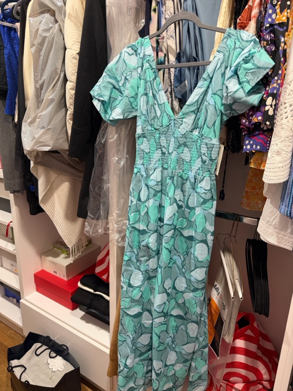 Billabong Teal Floral Midi Dress - Picture 4 of 5